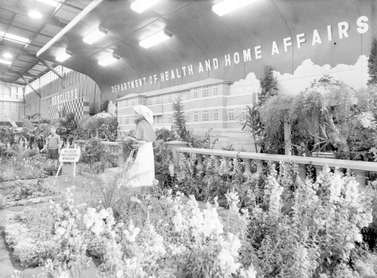 Department of Health and Home Affairs Display in Horticultural Pavilion at the Royal National Show, Brisbane, 17 August 1961