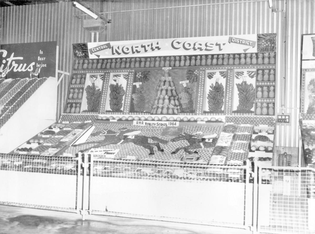 Central North Coast fruit exhibit at the Royal National Show, Brisbane, August 1964