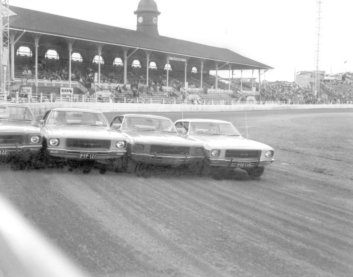 Precision driving display at the Royal National Show, Brisbane, August 1972