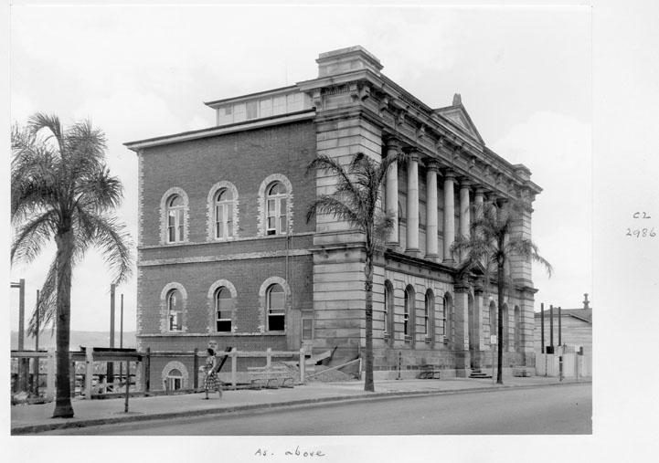 Construction of extensions to the State Library of Queensland on William St - Brisbane, November 1958