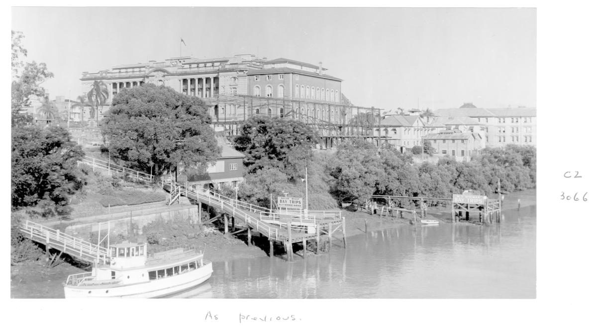 Construction of extensions to the State Library of Queensland on William St - Brisbane, February 1959
