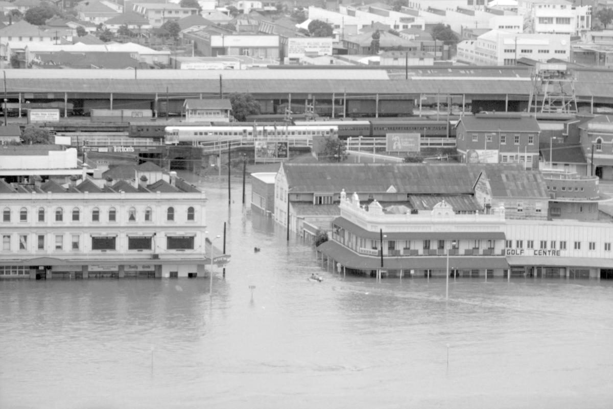 South Brisbane during the 1974 flood, January 1974