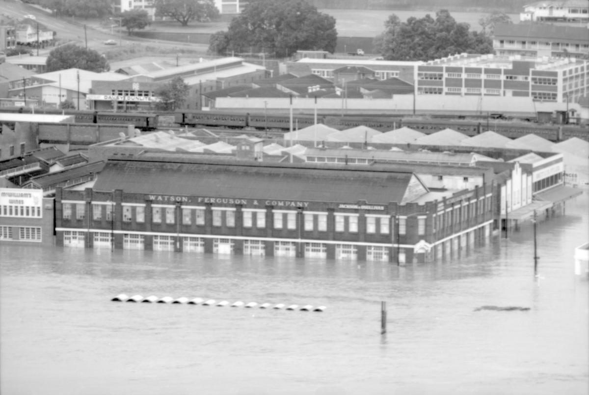 South Brisbane during the 1974 flood, January 1974