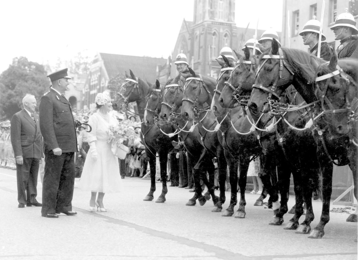 Her Majesty Queen Elizabeth The Queen Mother at St John's Cathedral, Brisbane, February 1958