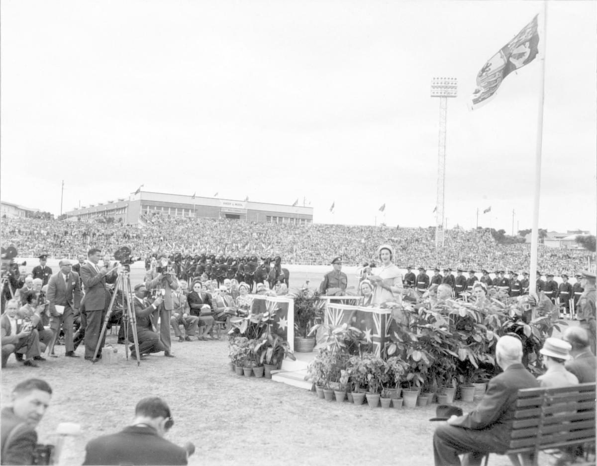 Princess Alexandra at the Royal National Show, Brisbane, 19 August 1959
