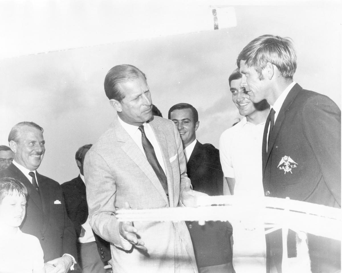 HRH The Duke of Edinburgh, visit to the Royal Queensland Yacht Squadron, Brisbane, 1970