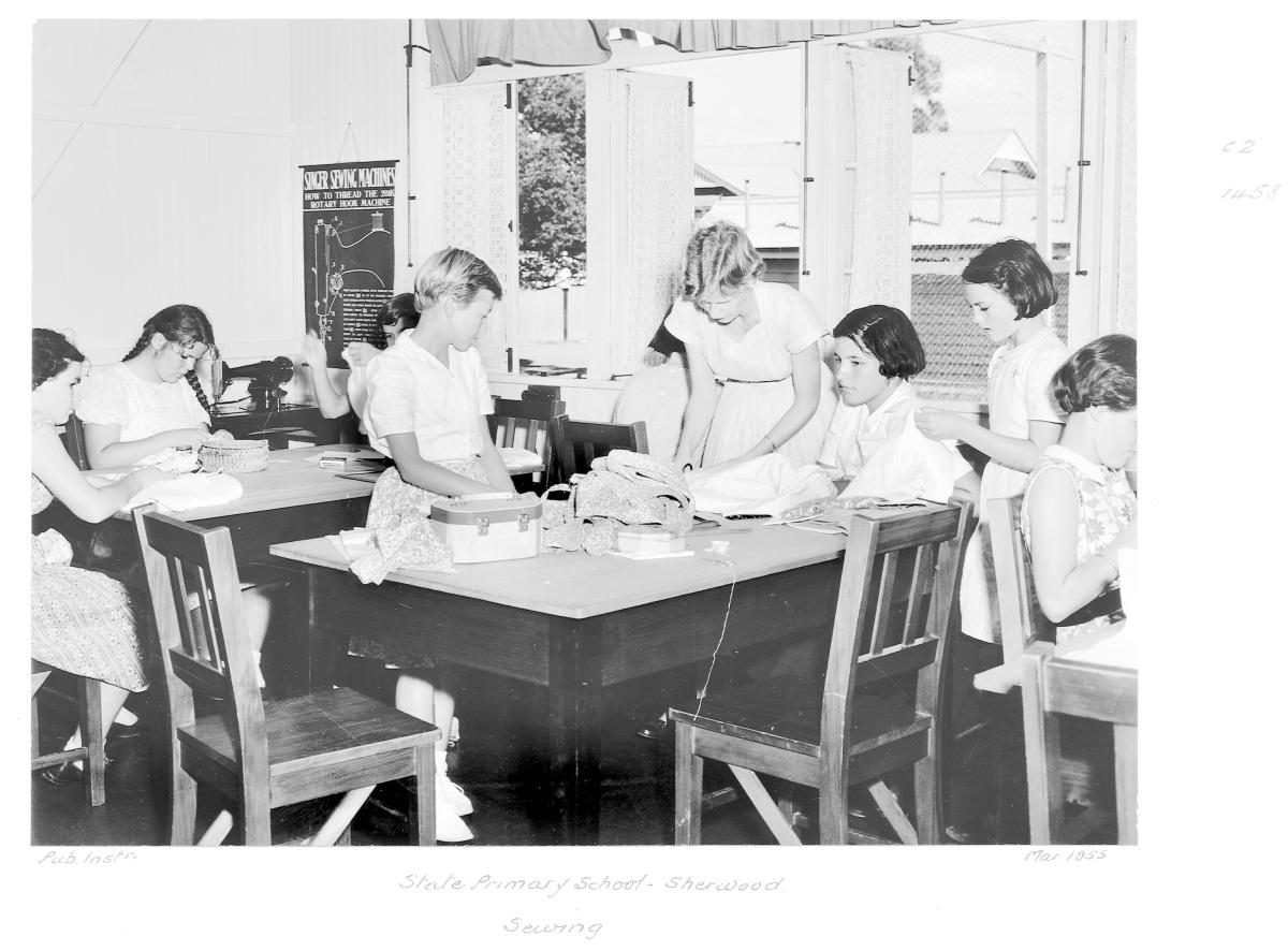 Sherwood State School, Sewing - Brisbane, March 1955