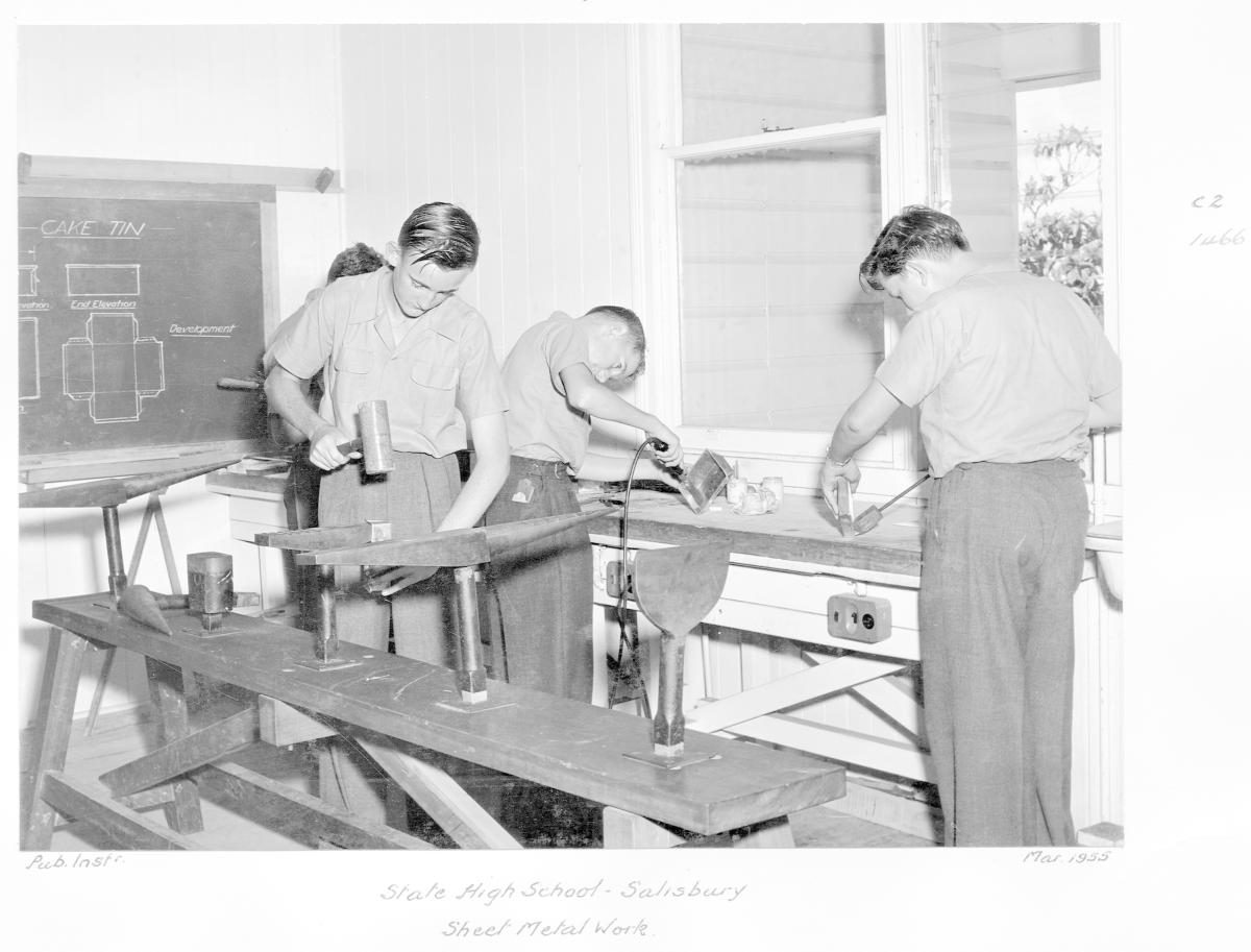 Salisbury State High School, Sheet Metal Work - Brisbane, March 1955
