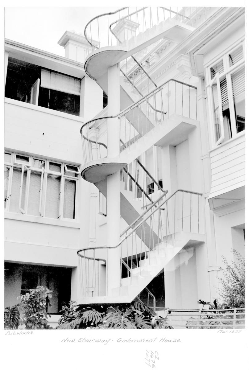 New stairway, Government House - Brisbane, March 1955