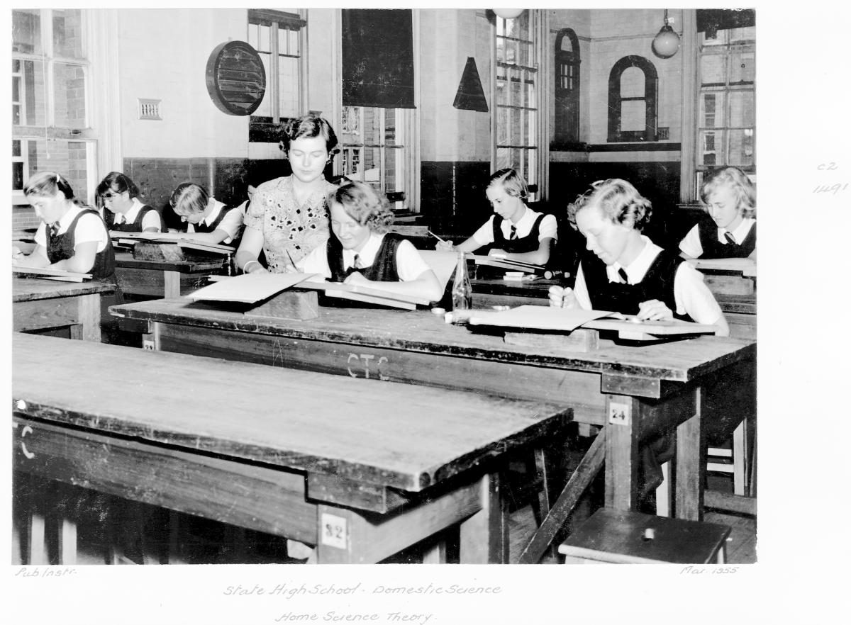 State High School, Domestic Science, Home Science Theory - Brisbane, March 1955