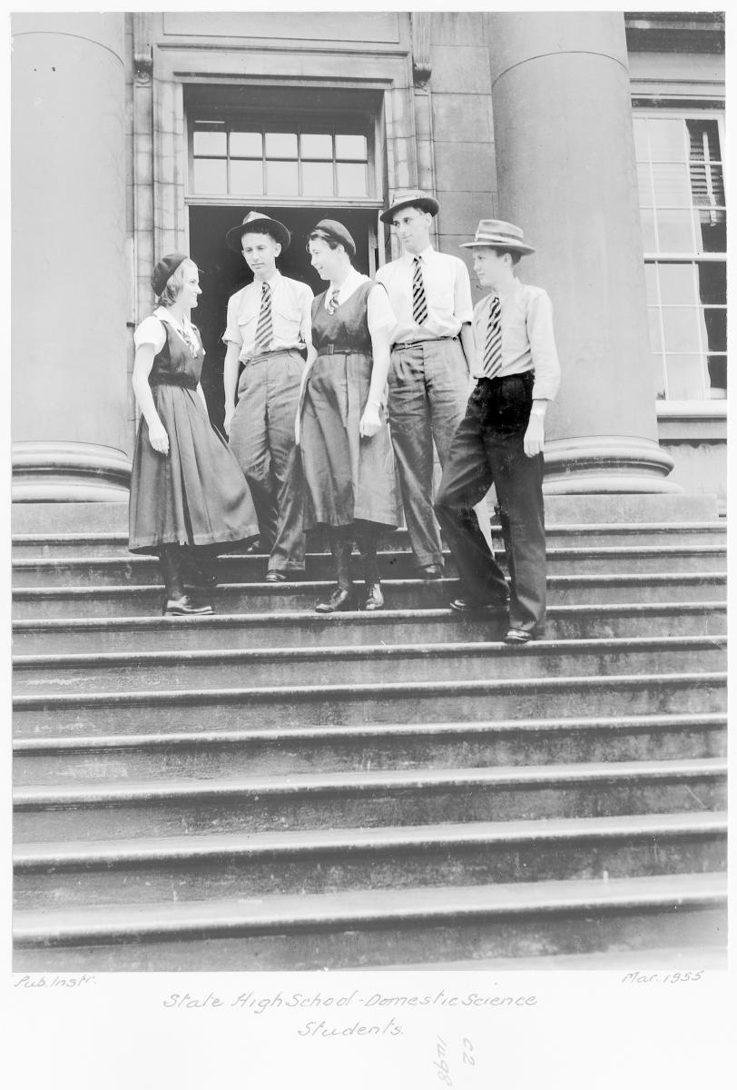 State High School, Domestic Science students - Brisbane, March 1955
