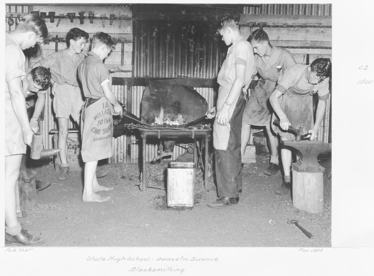 State High School, Domestic Science, Blacksmithing - Brisbane, March 1955