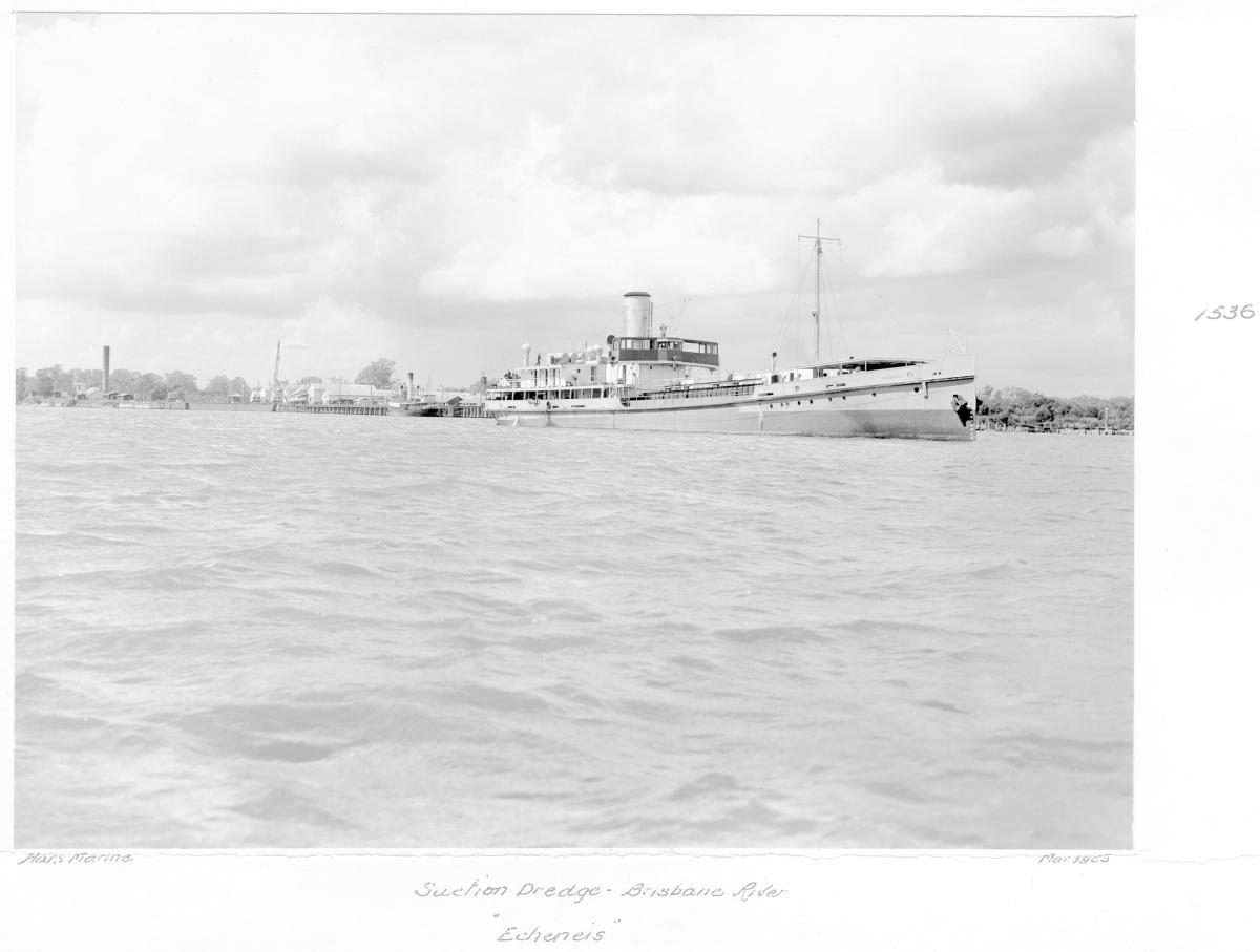 Suction dredge "Echeneis", Brisbane River - March 1955