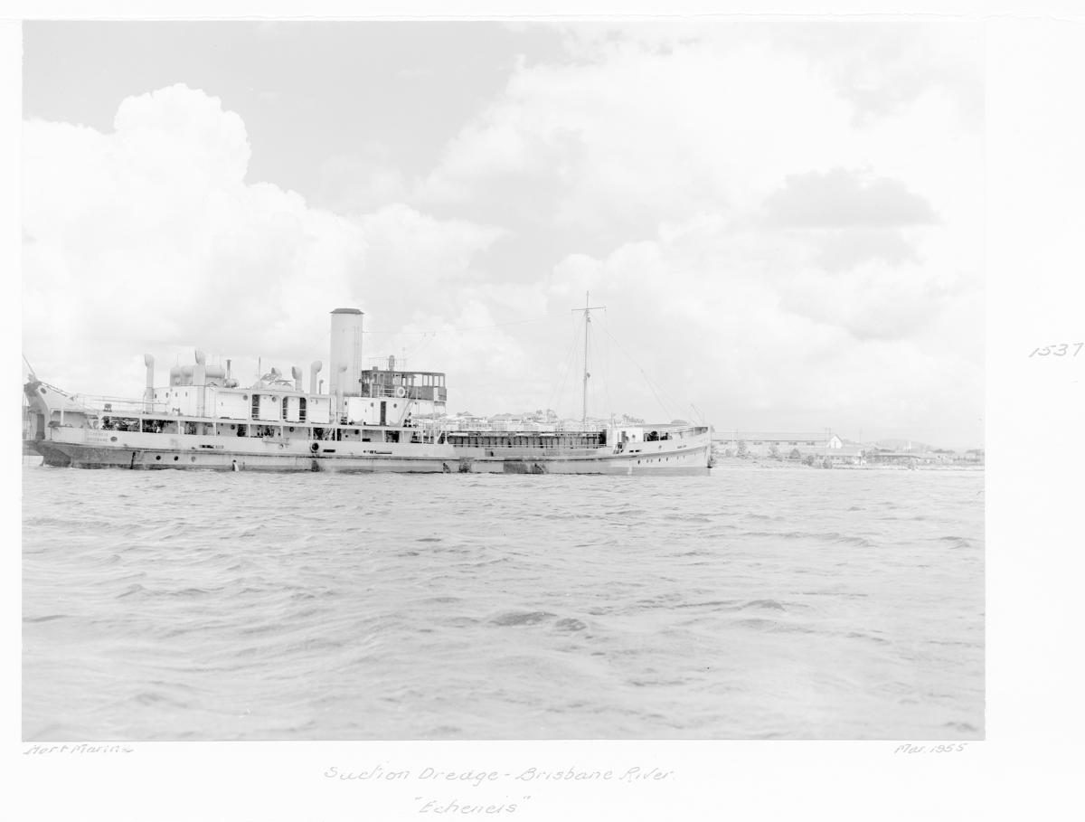 Suction dredge "Echeneis", Brisbane River - March 1955