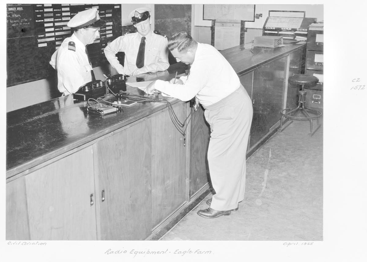 Civil Aviation radio equipment, Eagle Farm - Brisbane, April 1955