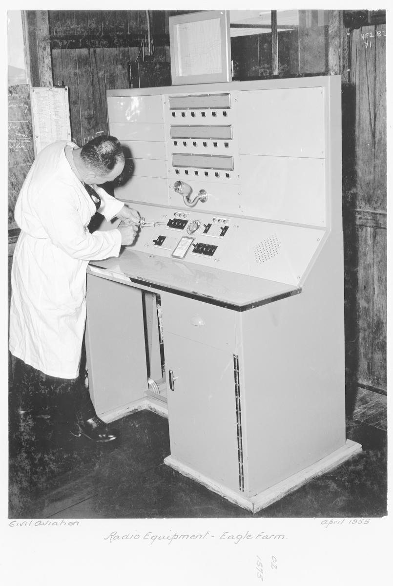 Civil Aviation radio equipment, Eagle Farm - Brisbane, April 1955