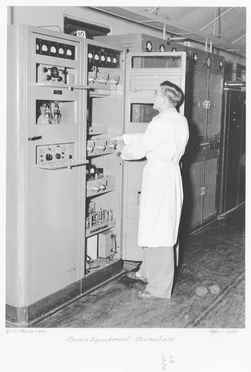 Civil Aviation radio equipment, Archerfield - Brisbane, April 1955