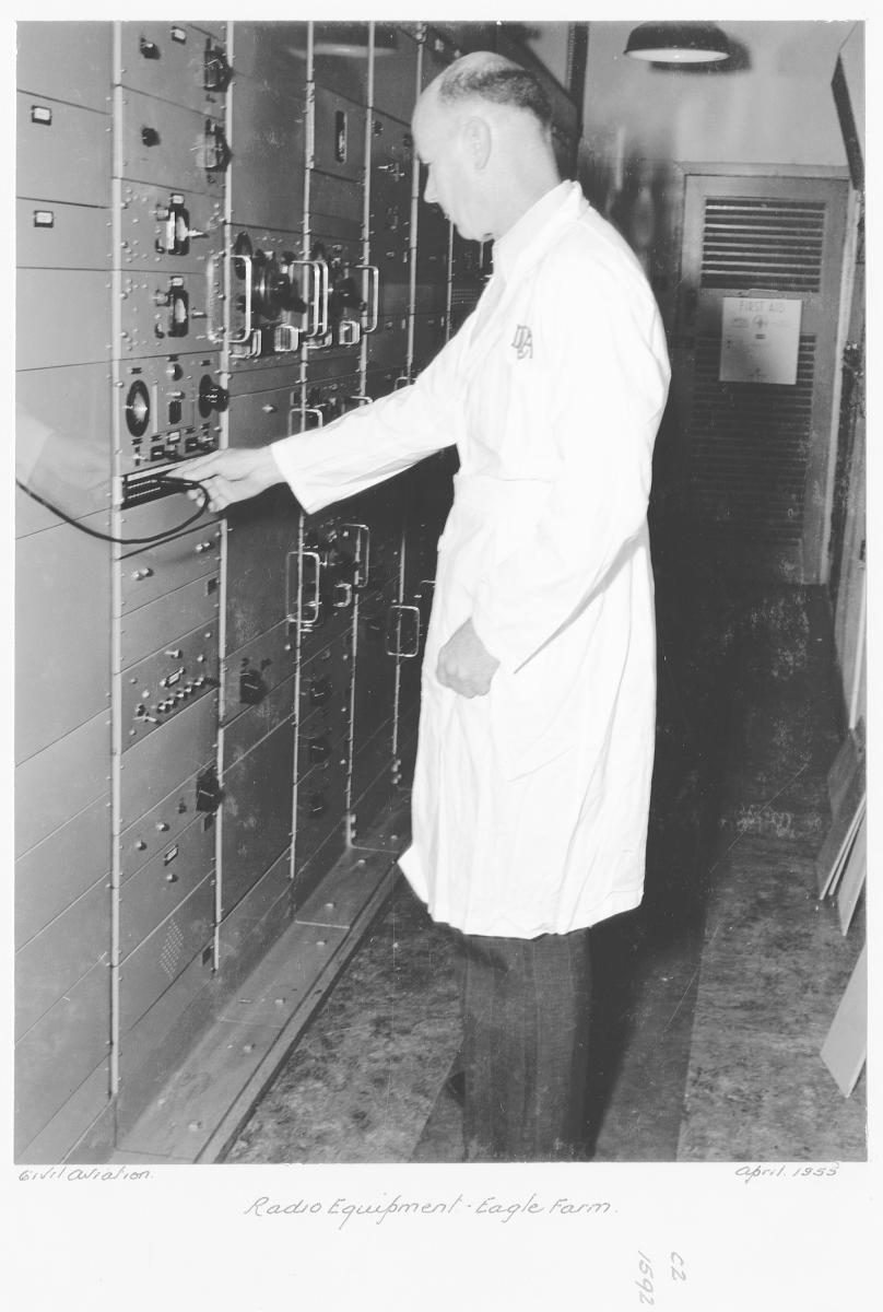 Civil Aviation radio equipment, Eagle Farm - Brisbane, April 1955