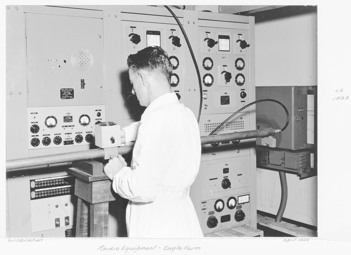 Civil Aviation radio equipment, Eagle Farm - Brisbane, April 1955