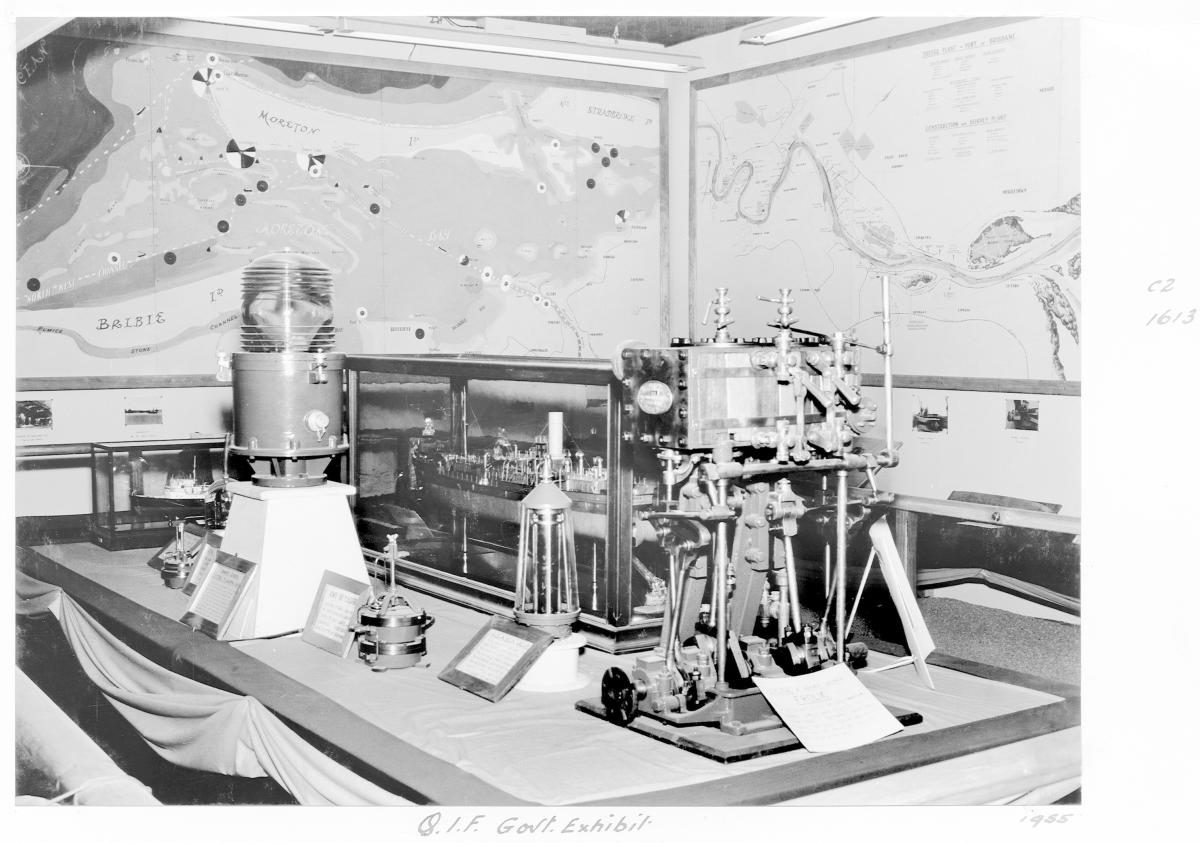 Queensland Industries Fair, Government exhibit, beacon light equipment - Brisbane, April-May 1955
