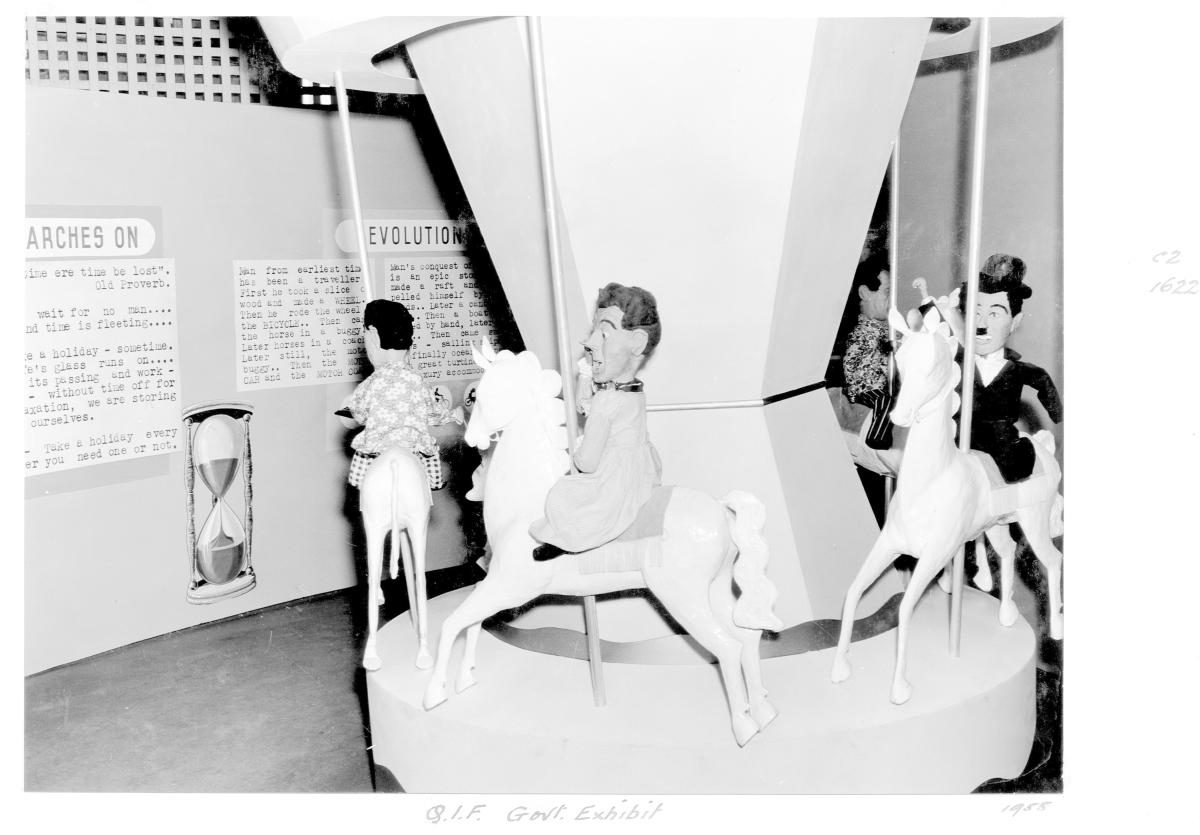 Queensland Industries Fair, Government exhibit, Department of Transport, evolution of modern transport - Brisbane, April-May 1955