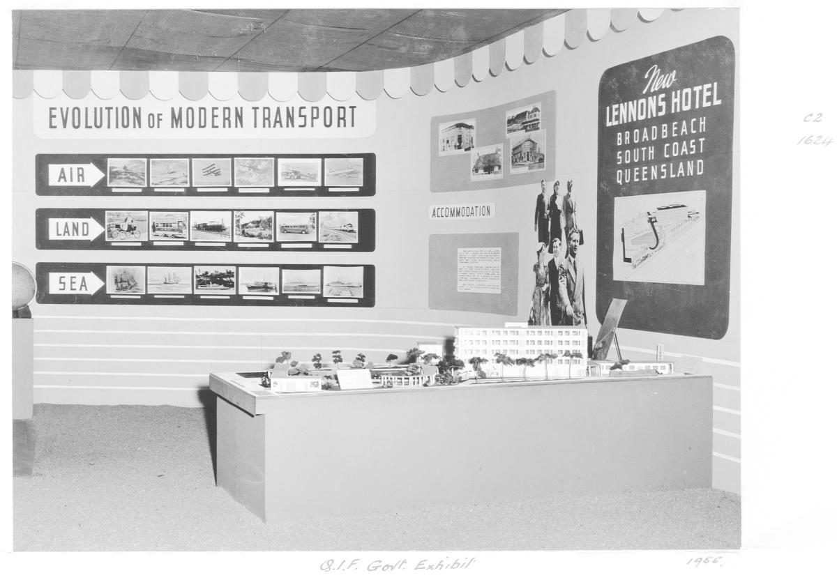 Queensland Industries Fair, Government exhibit, Department of Transport, evolution of modern transport - Brisbane, April-May 1955