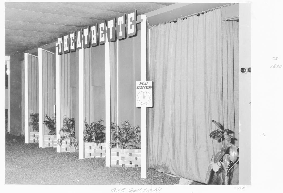 Queensland Industries Fair, Government exhibit, theatrette - Brisbane, April-May 1955