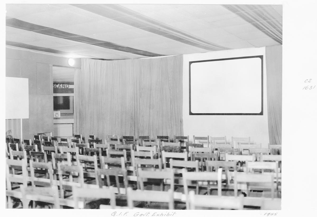 Queensland Industries Fair, Government exhibit, theatrette - Brisbane, April-May 1955
