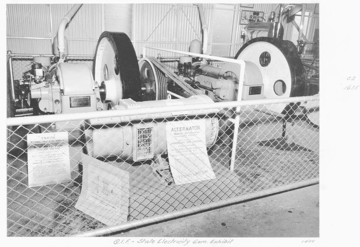 Queensland Industries Fair, Government exhibit, State Electricity Commission, alternator - Brisbane, April-May 1955