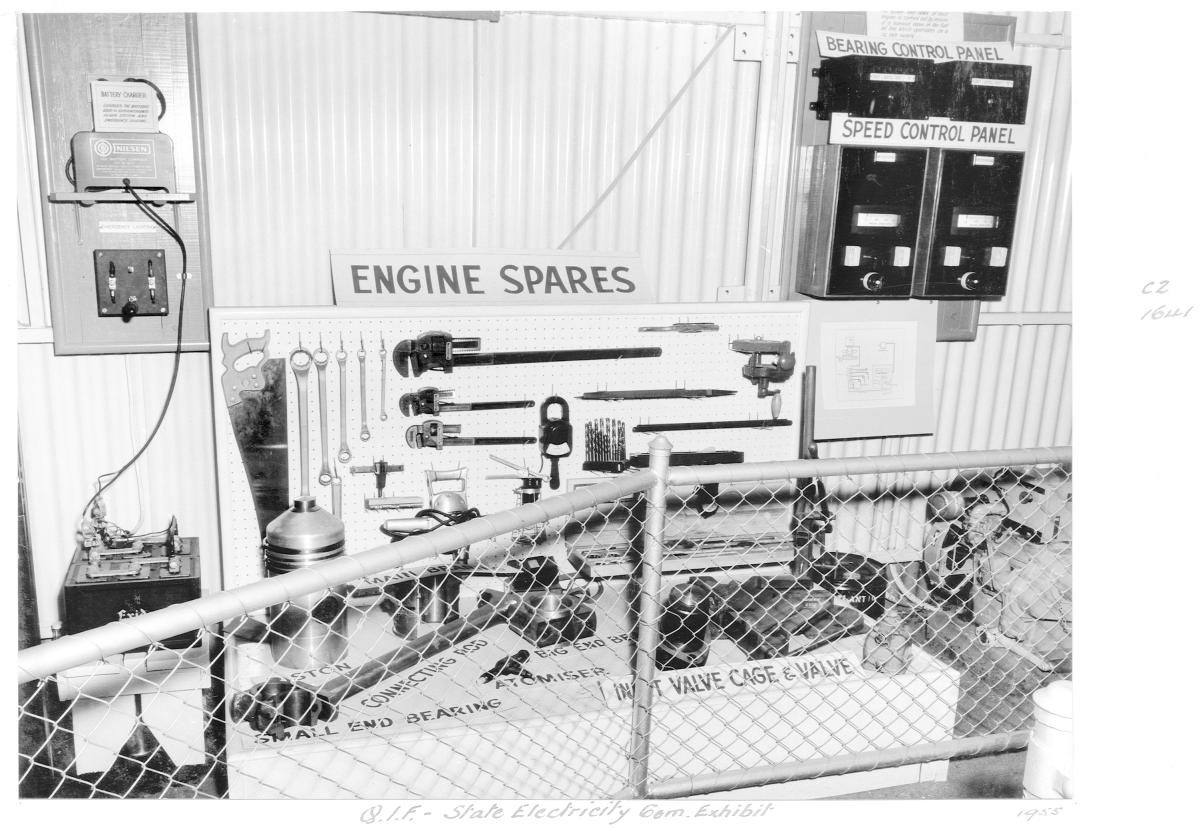 Queensland Industries Fair, Government exhibit, State Electricity Commission, equipment - Brisbane, April-May 1955