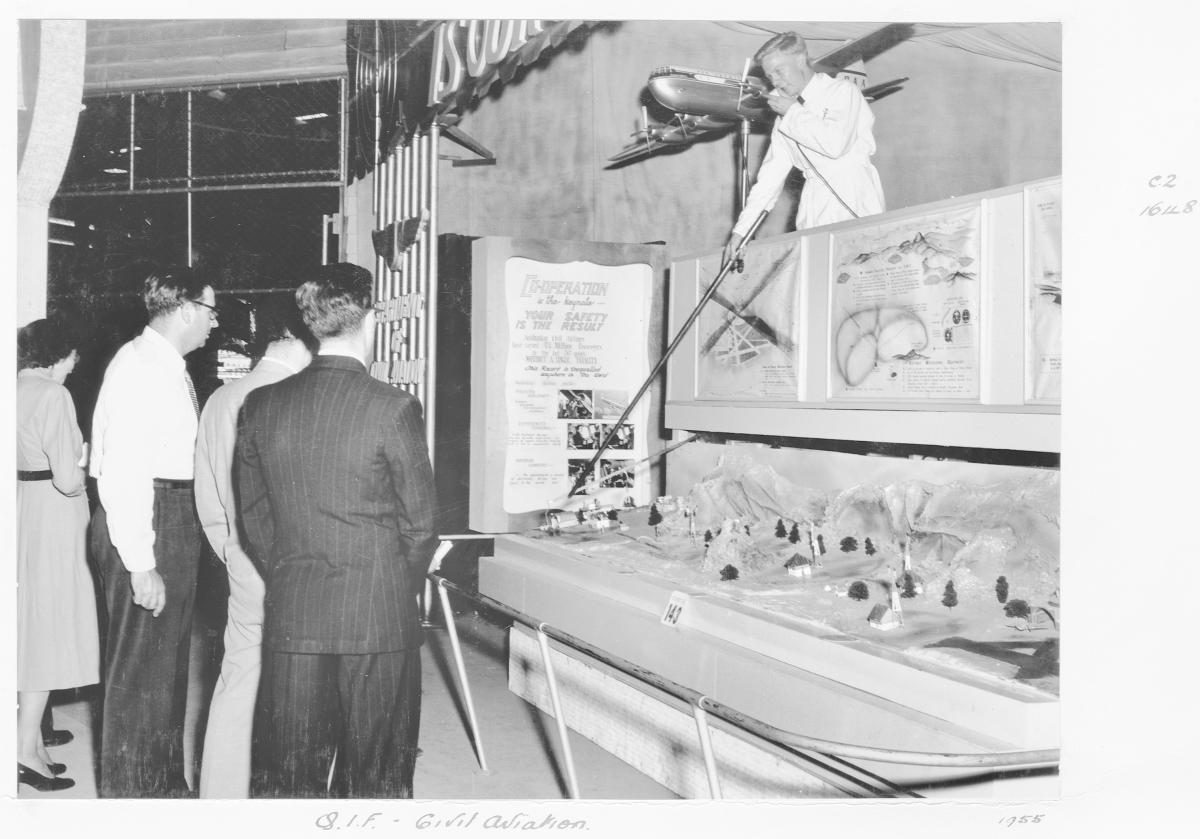 Queensland Industries Fair, Government exhibit, Civil Aviation safety - Brisbane, April-May 1955