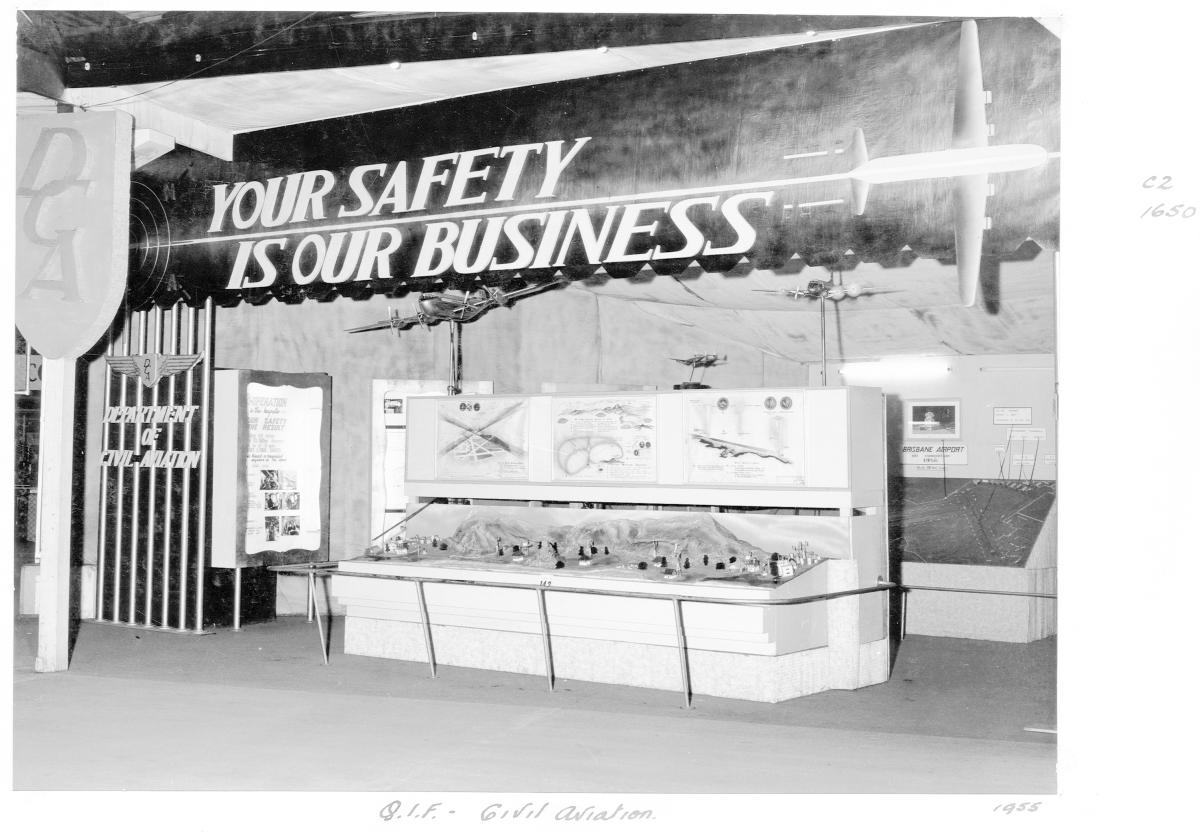 Queensland Industries Fair, Government exhibit, Civil Aviation safety - Brisbane, April-May 1955