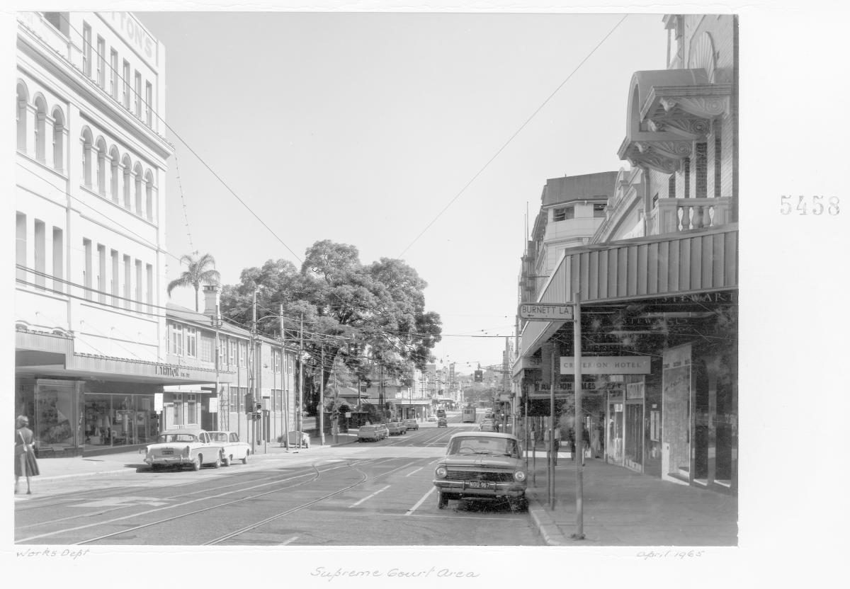 Supreme Court area, Adelaide Street, Brisbane, April 1965