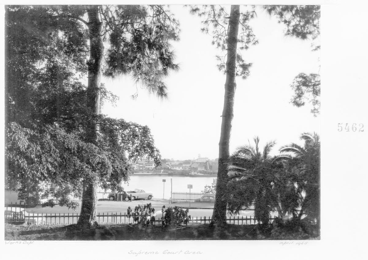 Supreme Court area, view to Brisbane River, Brisbane, April 1965