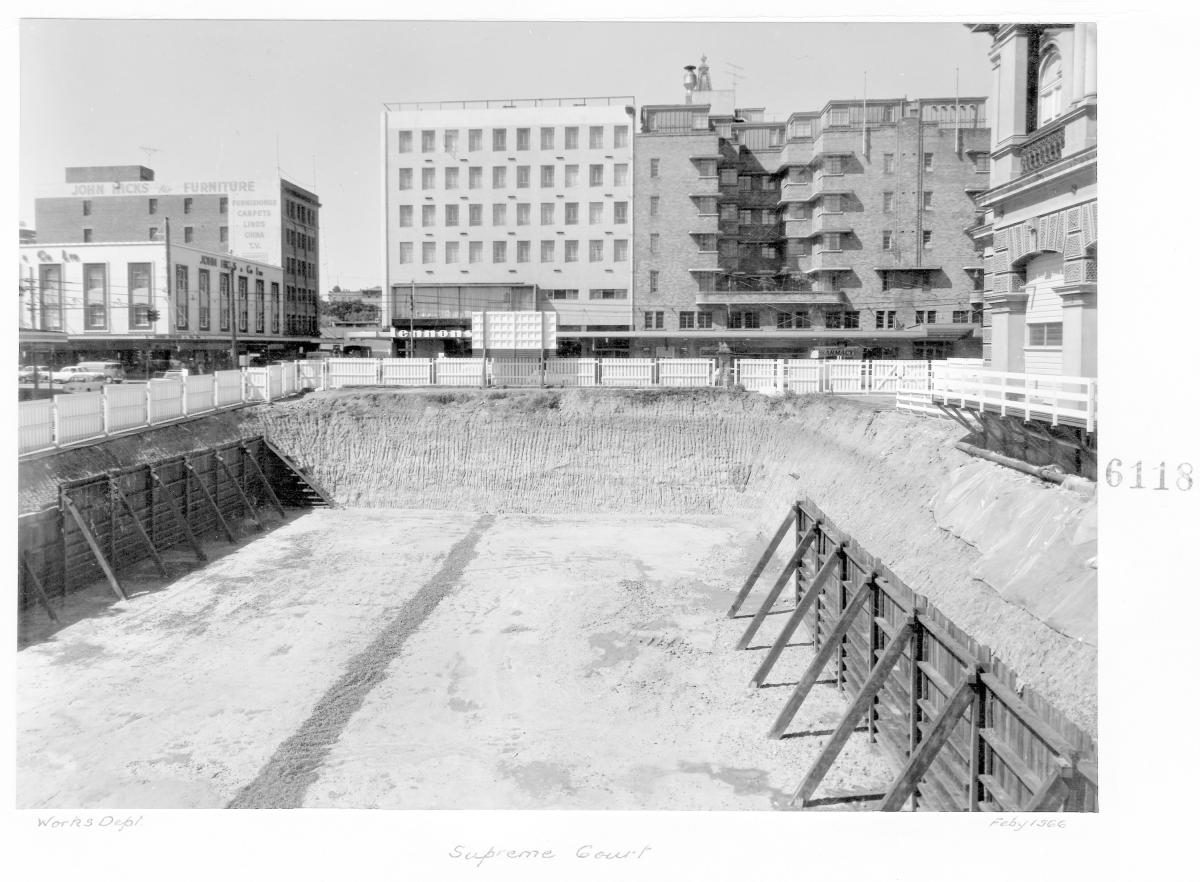 Supreme Court building under construction, Brisbane, February 1966