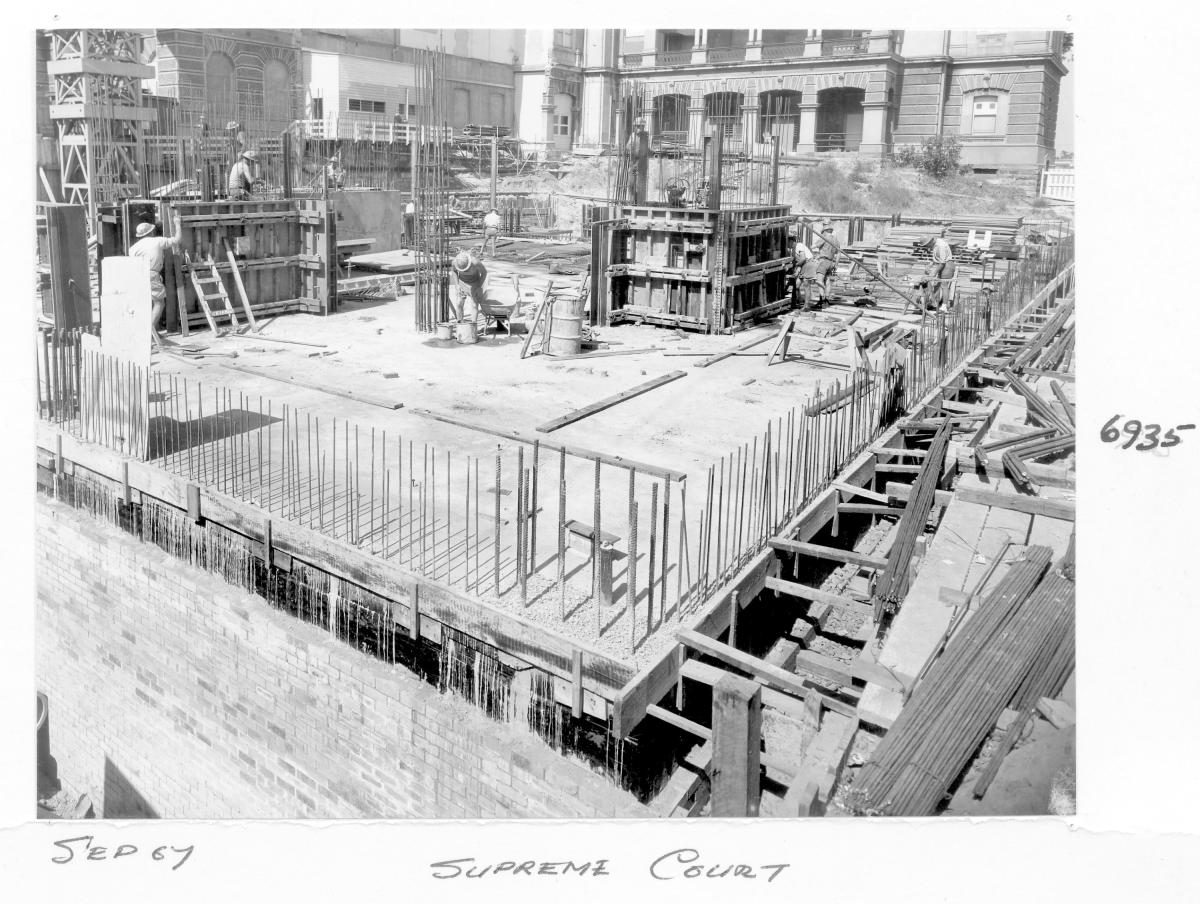 Supreme Court building under construction, Brisbane, September 1967