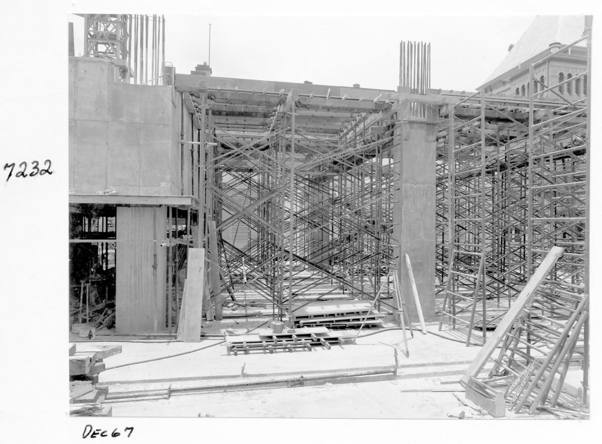 Law Courts building under construction, Brisbane, December 1967