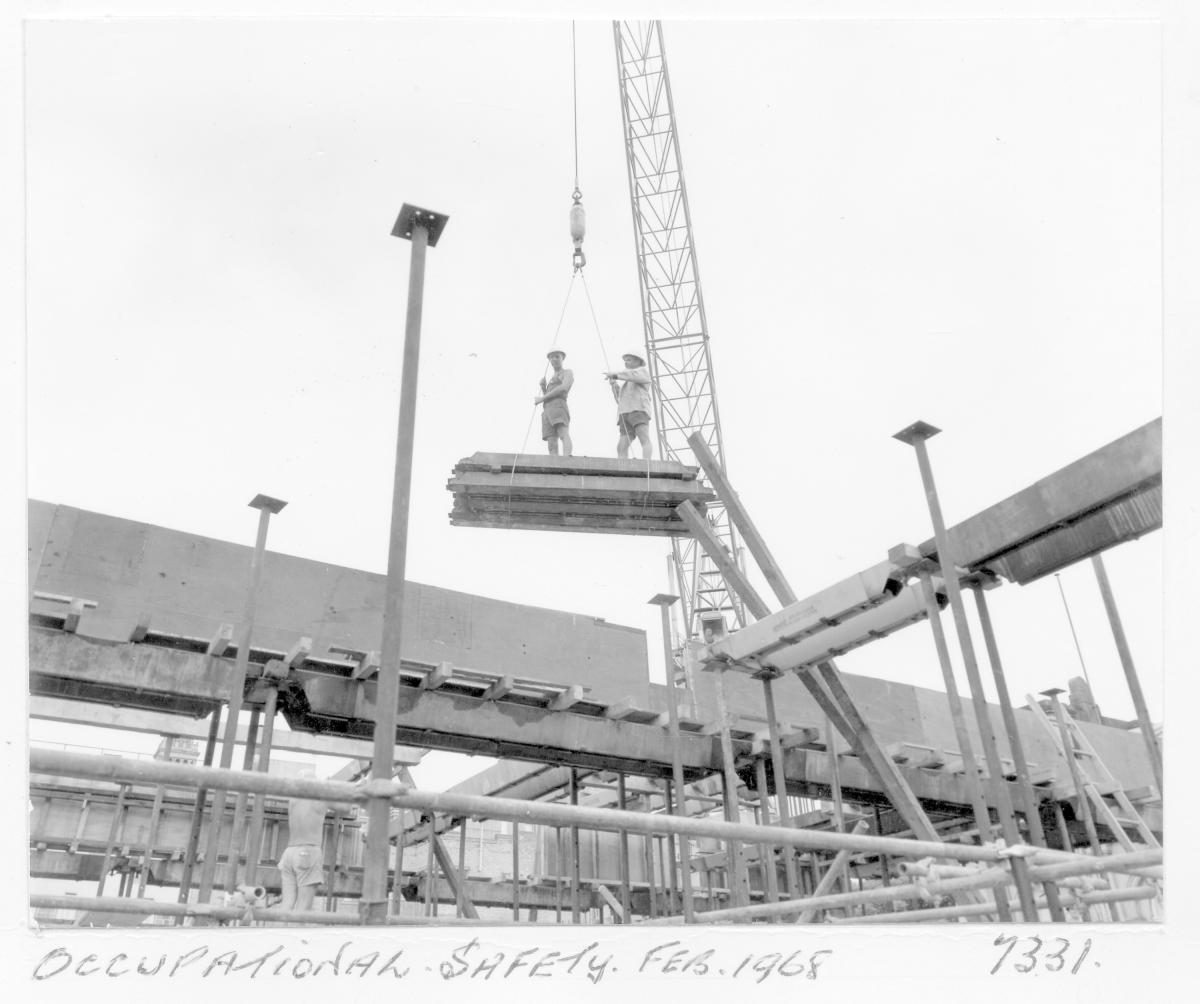 Occupational safety, Law Courts building, Brisbane, February 1968