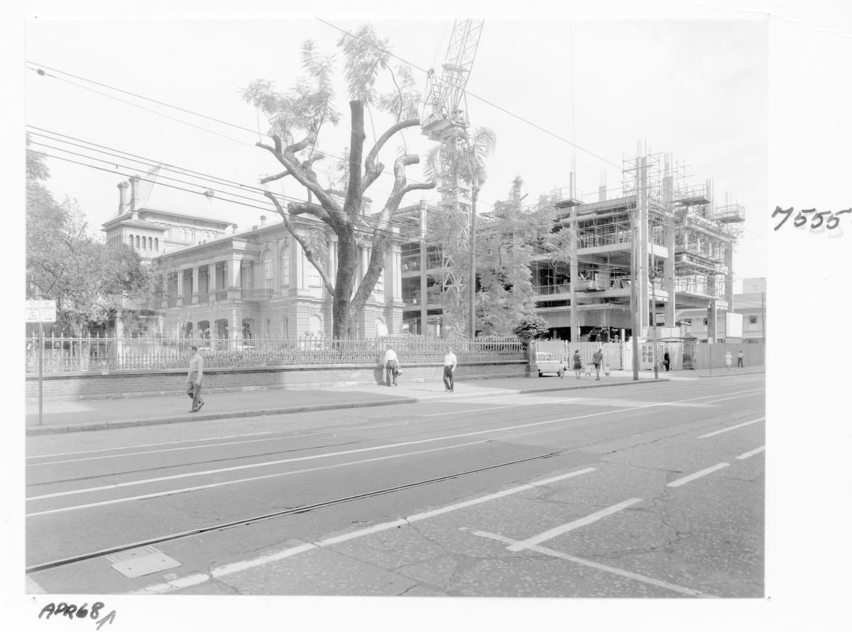 Law Courts building under construction, Brisbane, April 1968