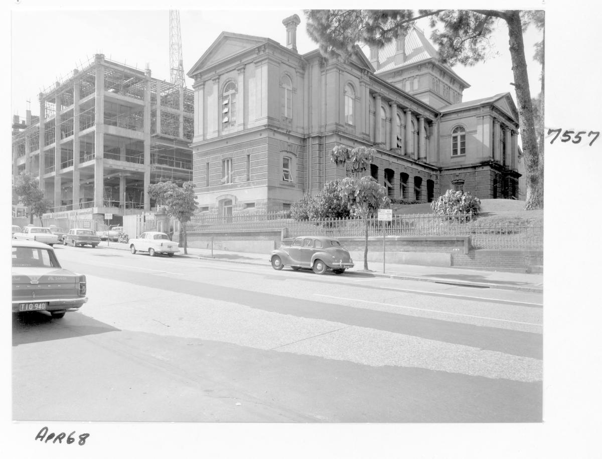 Law Courts building under construction, Brisbane, April 1968