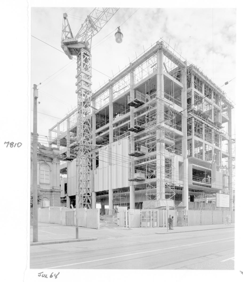 Law Courts building under construction, Brisbane, July 1968