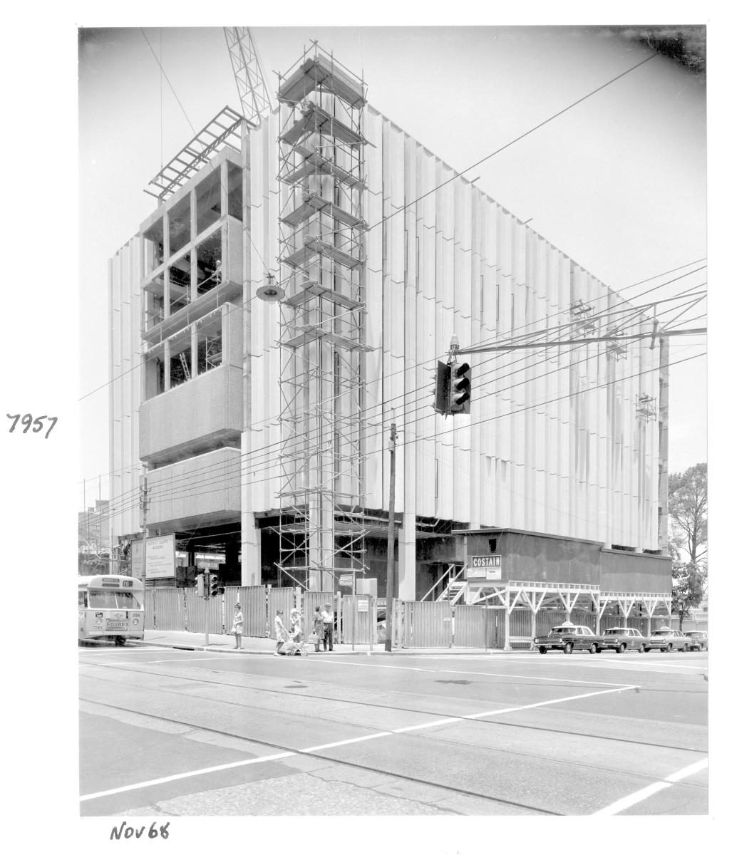 Law Courts building under construction, Brisbane, November 1968