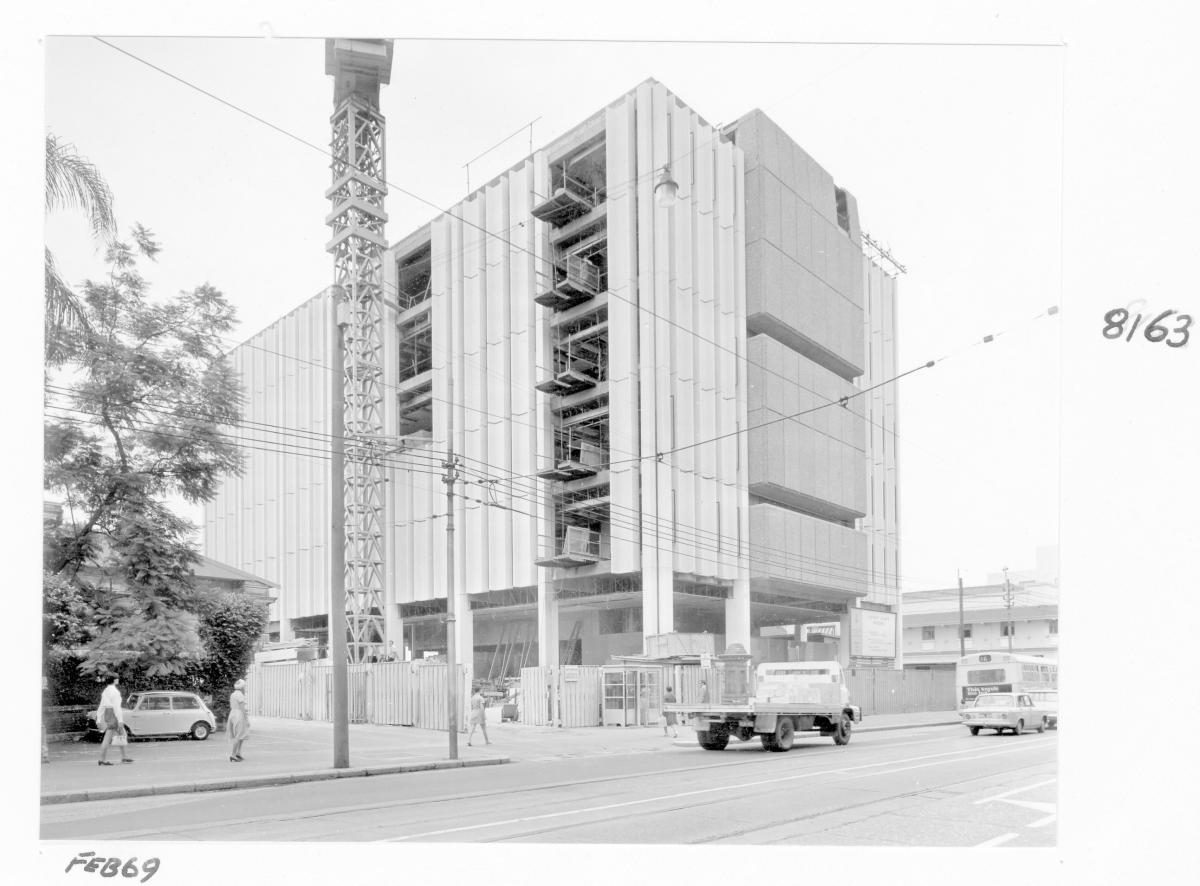 Law Courts building under construction, Brisbane, February 1969