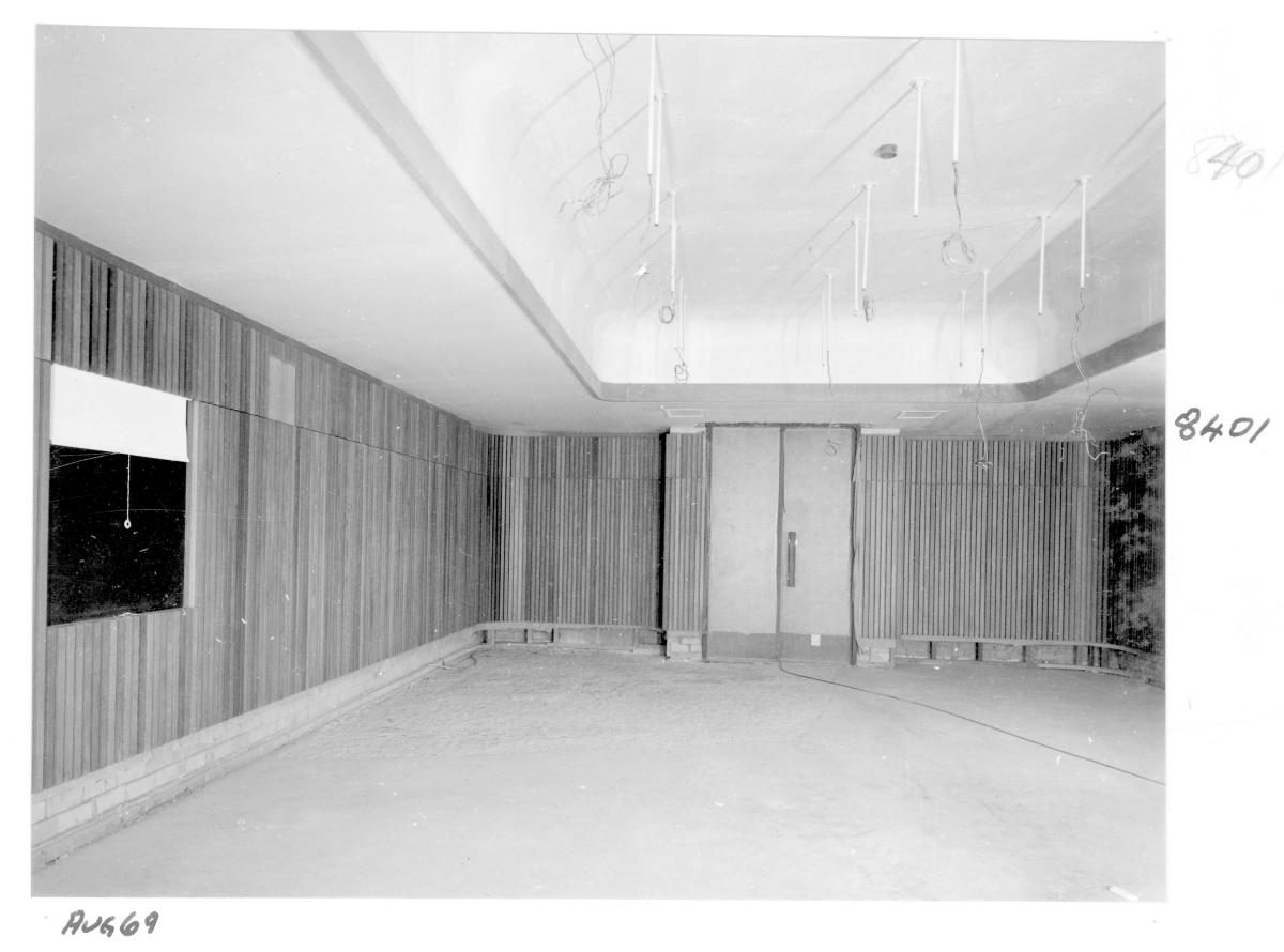 Interior, Law Courts building under construction, Brisbane, August 1969