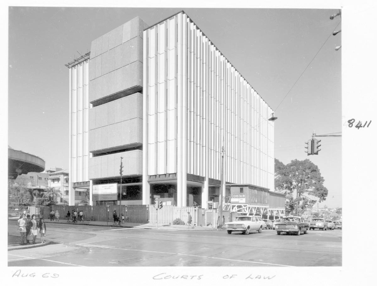 Law Courts building under construction, Brisbane, August 1969