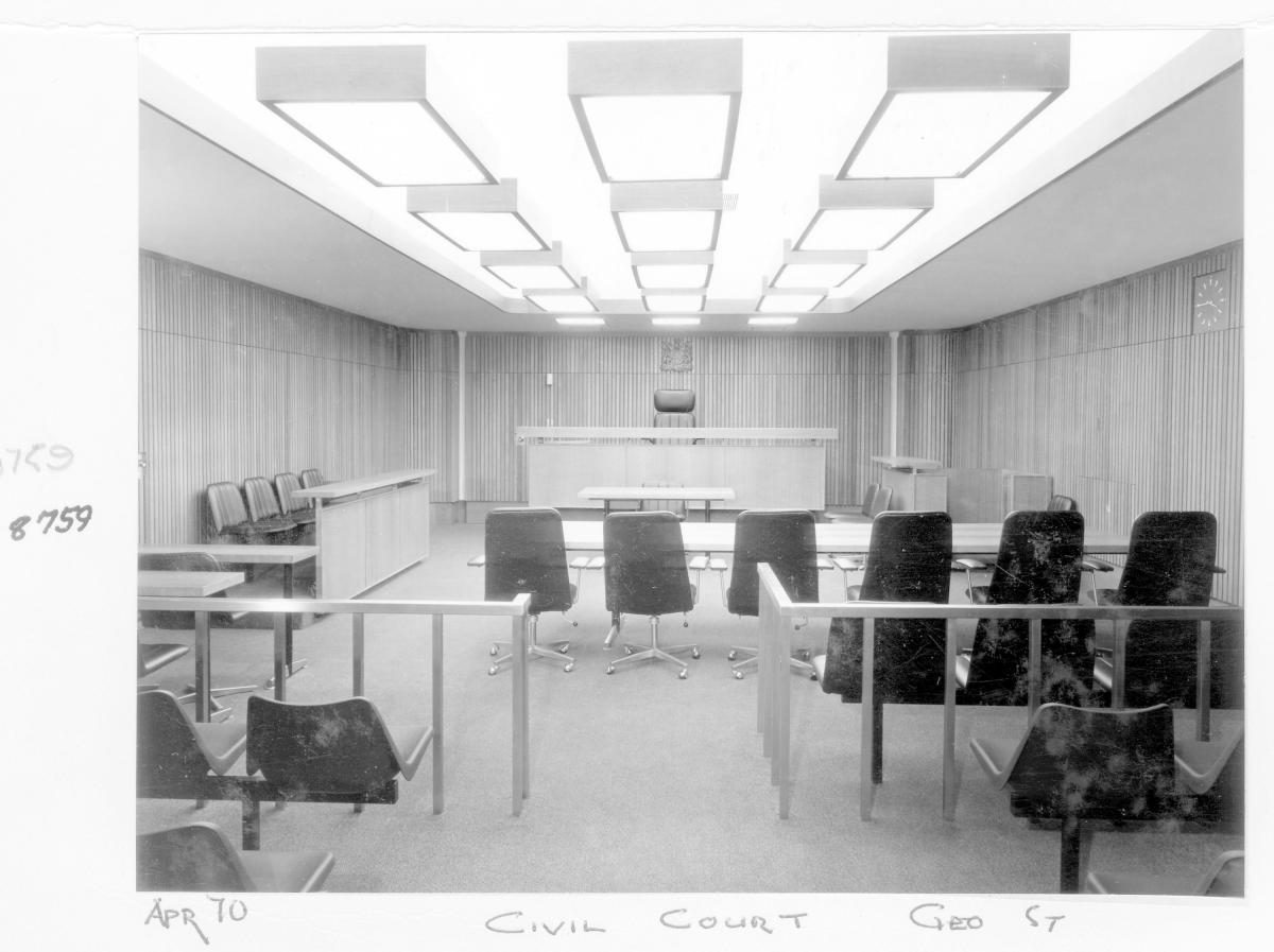 District Court Civil Court Room, George Street, Brisbane, April 1970