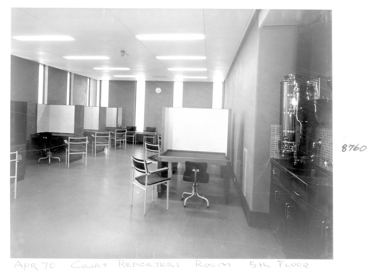 Court Reporters Room, fifth floor, George Street, Brisbane, April 1970