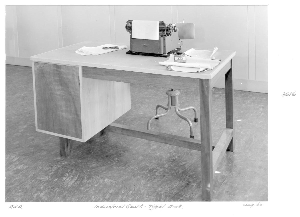 Industrial Court typist's desk, Brisbane, August 1960