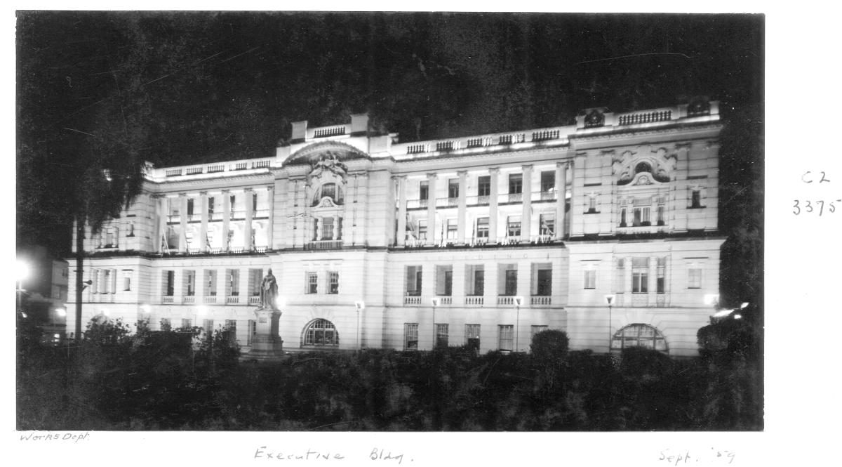 Executive Building by night - Brisbane, September 1959