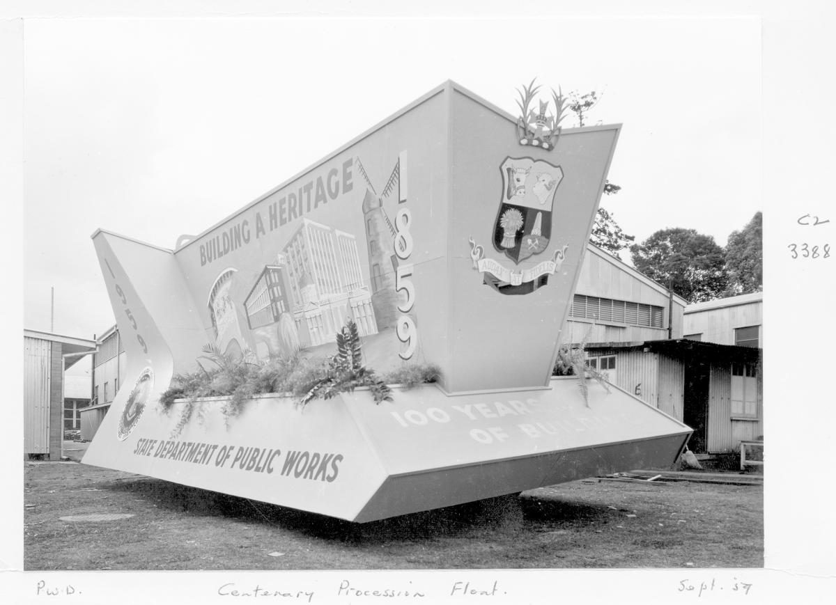 1959 Centenary celebrations - Department of Public Works procession float - Brisbane, September 1959